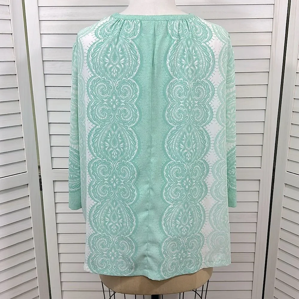 Bob Mackie 2X Cardigan Green Wearable Art LIKE NEW